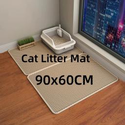 Impermeável dupla camada pet litter mat, caixa de vaso sanitário gato, areia antiderrapante, laváveis suprimentos limpos - Image 1