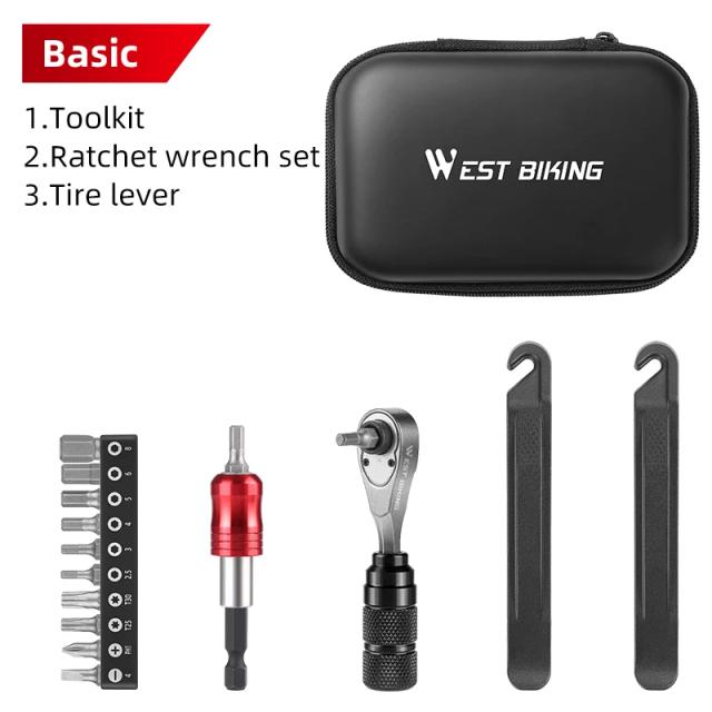 Kit de Ferramentas Portátil Oeste para Reparação de Bicicletas - Saco Multiúso para MTB e Estrada, Acessório Ideal para Ciclistas