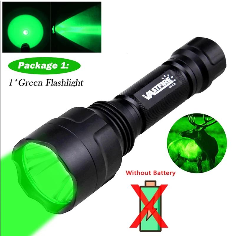 LED Lanterna de Caça Tática, Tiro Scout Lights Set, USB Tocha Recarregável, Verde, Vermelho, Branco, C8, 350LM, 600-800 Yards Range - Image 1