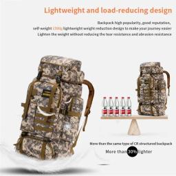 Mochila tática impermeável do exército, treinamento militar, caça, acampamento ao ar livre, caminhadas, escalada, corda de montanhismo, 80L - Image 3