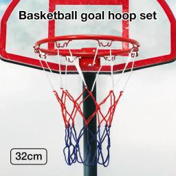 Cesta de basquete de suspensão de parede de metal de 32cm, aro de basquete com parafusos, rede de cesta de suspensão - Image 3