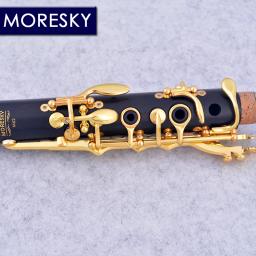 Moresky Clarinete banhado a ouro, Clarinete Bb Wood Ebony, Sib Klarnet, M62 OEM, 17 Chaves - Image 6