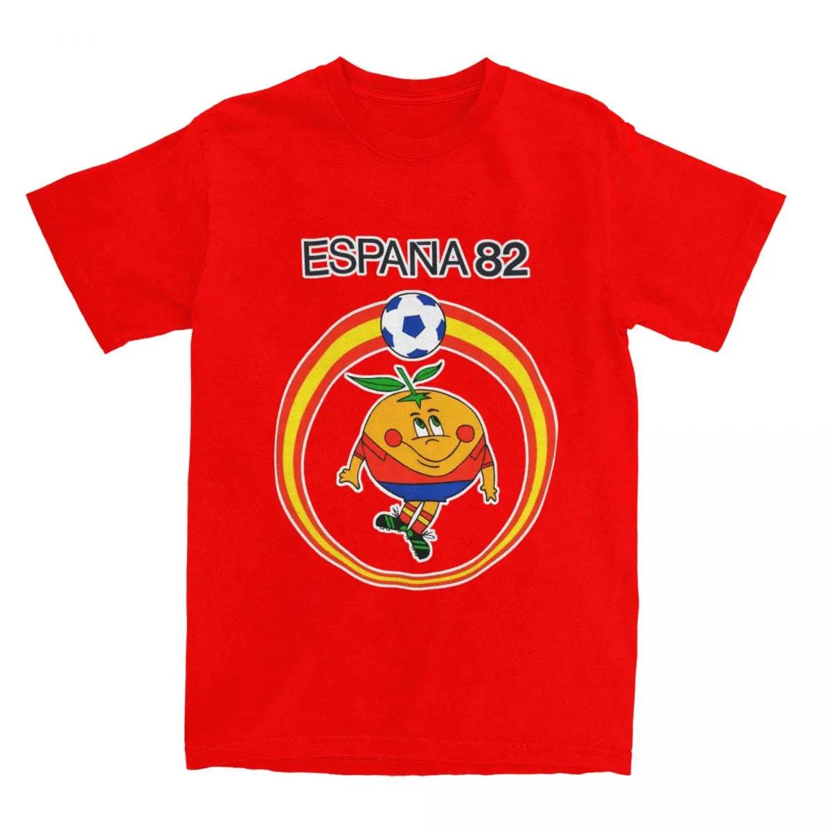 Camiseta de futebol espanhol 82 masculino, roupas de algodão puro, manga curta, T-shirt gola O, plus size, vintage - Image 1