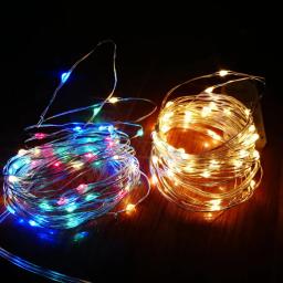 1m-30m led string light 8 cores luzes de fadas led fio de cobre alimentado por bateria para festa de casamento decoração de natal guirlanda de férias - Image 4