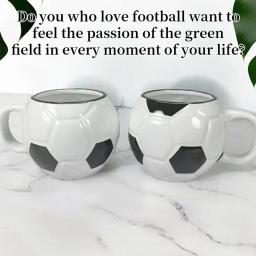 Engraçado futebol cerâmico caneca de café, copo de café, caneca dos esportes, mesa decoração, copo bebendo futebol, grande capacidade, 400ml - Image 5