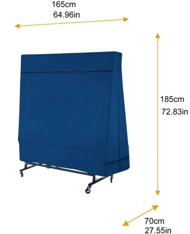 Capa Protetora Oxford 210D para Mesa de Tênis de Mesa - Tamanho 165x70x185cm