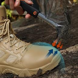 Sapatos de segurança impermeáveis ao ar livre, biqueira de aço de segurança, botas masculinas de trabalho, biqueira de aço, anti-esmagamento, botas de trabalho masculinas, tamanho 47 - Image 2
