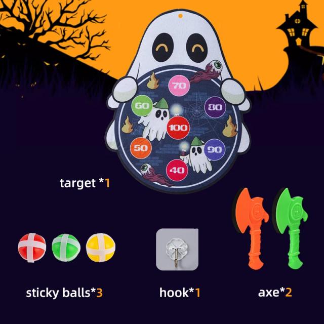 Jogo de Arremesso Machado Dardo com Bolas Pegajosas para Natal e Halloween - Inclui 2 Machos e 3 Bolas para Diversão em Festa Interna e Externa