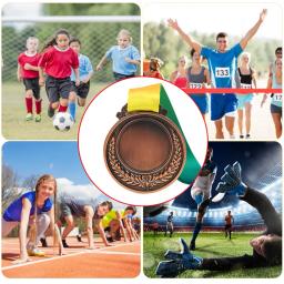Prêmio Medalha com fita de pescoço para crianças, ouro, prata, bronze, prêmio, escola, esportes, reunião, 2 em, 1, 3, 5PCs - Image 3