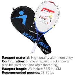 Raquete De Tênis De Liga De Alumínio Especial Para Adolescentes, Fio De Nylon Forte, Treinamento Infantil, 23" - Image 6