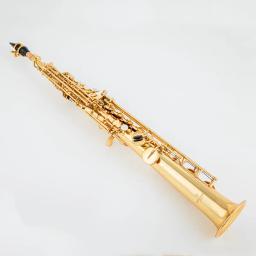 Chave de ouro prata Saxofone soprano com estojo, bocal, ligadura, palhetas, pescoço, pescoço, sax, feito no Japão, WO37 - Image 3
