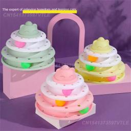 Brinquedos plásticos interativos para gatos, quatro camadas de trilha, suprimentos de treinamento intelectual, chapéu de brinquedo, componente do jogo, branco e verde - Image 5