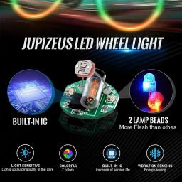 2 pçs roda de bicicleta pneu led luz colorida válvula lâmpada tampas da haste da válvula ar capa acessórios para mountain bike motocicleta - Image 3