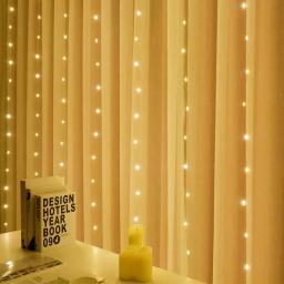 LED Janela Cortina String Luz, Festa de Casamento, Casa, Jardim, Quarto, Exterior, Interior, Decorações de Parede, 600, 300 LED - Image 4
