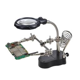 Lupa para reparo eletrônico, Terceira mão para solda, Lupa com luz LED profissional - Image 5