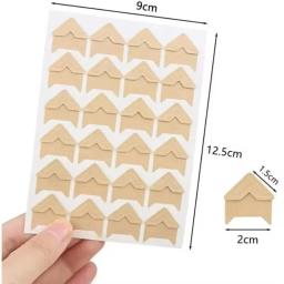 24/240 pçs adesivos de canto diy vintage canto kraft papel adesivos scrapbook auto-adesivo álbum de fotos acessórios adesivo de canto - Image 6