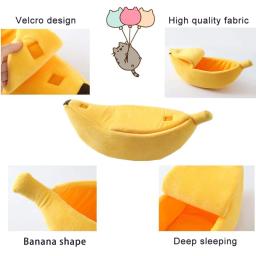 Banana cama portátil para gatos e cães, casa aconchegante, tapete quente, durável, cesta pet portátil, canil para cães, almofada para dormir, gato suprimentos, engraçado - Image 5