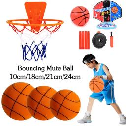 Basquete de espuma macia silenciosa para crianças, bola mudo saltitante, basquete silencioso interno, jogo de brinquedo esportivo, bolas de cesta, 24 cm, 21 cm, 18cm - Image 1