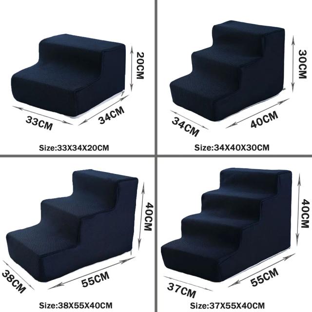 Escada Pet com Esponja Destacável para Cães e Gatos, Brinquedos de Escada com 2 a 4 Degraus, Rampa para Filhotes e Acessórios.