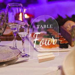 Acrílico Claro Titulares De Cartão De Lugar De Mesa, números De Sinal De Mesa De Casamento, Quadro De Exibição De Menu, Festa De Banquete, Atacado, 1 Conjunto - Image 2