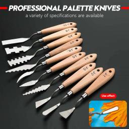 Facas de paleta de aço inoxidável profissional multi tipos raspadores para artista ferramenta pintura a óleo escova mista raspador arte suprimentos - Image 1