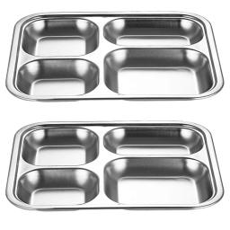Placa De Jantar De Aço Inoxidável Para Crianças Prato De Compartimento Bandeja De Lanche De Frutas Baby Bowl Louça De Cozinha - Image 1