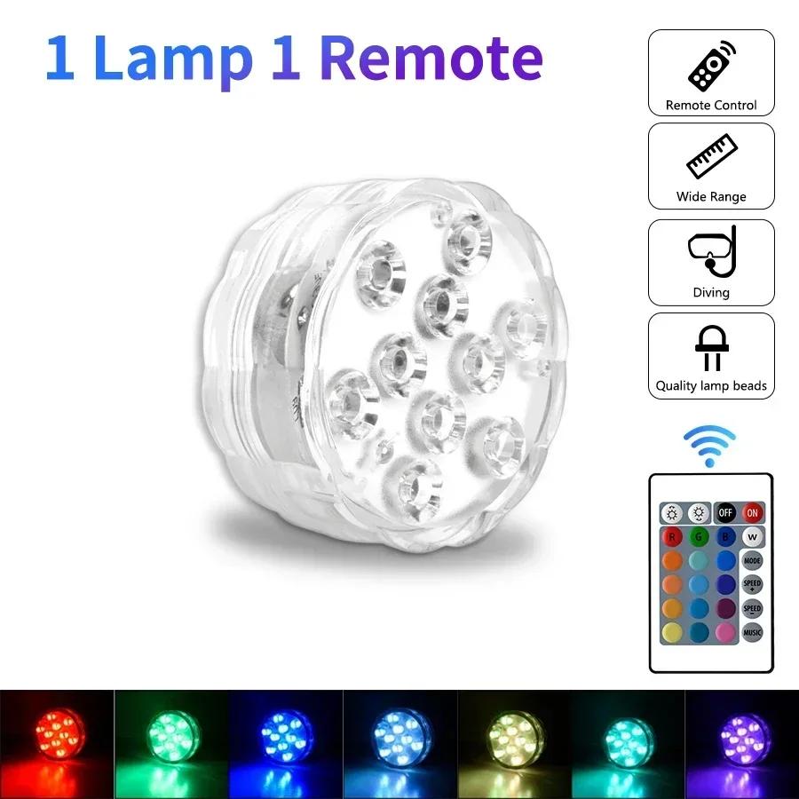 Luzes subaquáticas RGB com ventosas magnéticas, Iluminação do tanque de peixes, Planta crescer luzes, 10 LED, 16 cores - Image 1