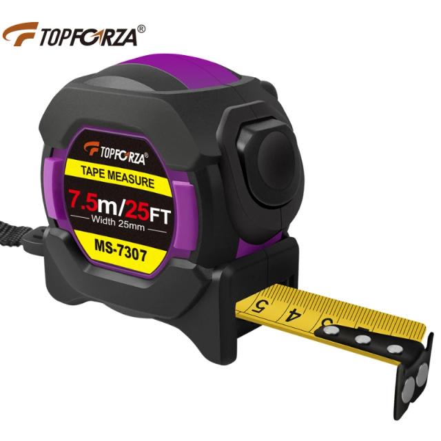 Fita de Aço Retrátil de 7,5m com Medidas em Polegadas e Centímetros - Ferramenta Ideal para Carpintaria e Medição DIY