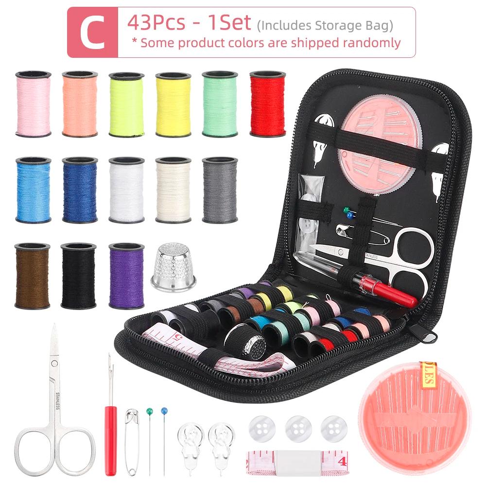 Kit Multicolor Costura para Iniciante, Fio, Agulhas, Tesoura, Dedal, Reparação de Emergência, Travel Set, Acessórios De Costura e Suprimentos - Image 1