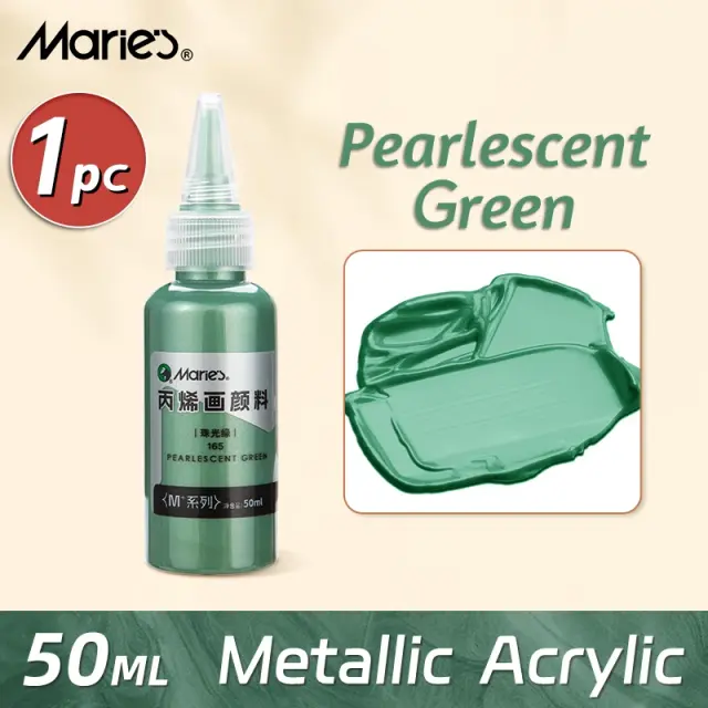 Tinta Acrílica Metálica Marie's 50ml - Pigmentos Brilhantes em Dourado Prateado para Pintura Artística em Madeira e DIY