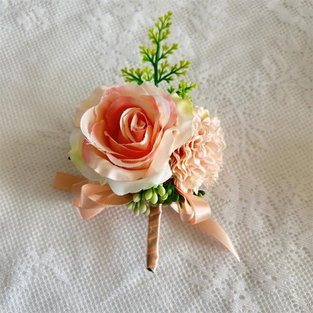 Boutonniere Masculina em Flor de Seda com Alfinetes para Casamento e Cerimônias Elegantes