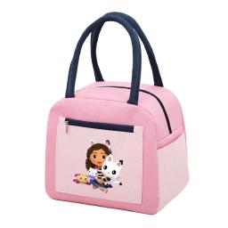 Gabby Dollhouse Saco de almoço impresso para crianças, saco térmico térmico, alta capacidade, mochila escolar isolada, lancheira portátil, sacolas de piquenique - Image 5