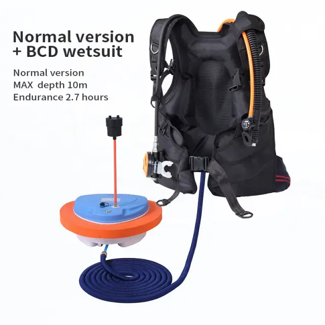Equipamento Respiratório Subaquático Snorkel com Suporte para Mergulho até 14 Metros e Ventilador Móvel Atualizado