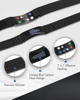 ARADOO Pulseira Esportiva Magnética para Homens e Mulheres, Pulseira De Silicone De Fibra De Carbono, Pulseira De Equilíbrio, 7 em 1 - Image 3