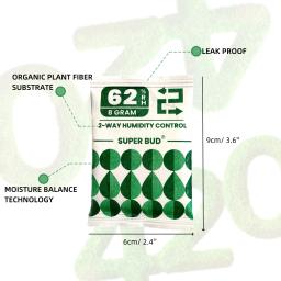 Pacotes de Controle de Umidade 2-Way, Herbs Moisture Balancer, Pacotes de Hidratação, Buds de Flores, 30g, Tamanho 8g, 62% HR - Image 2