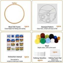 Chenistory-kit de feltro de lã com moldura, ferramenta para a pintura, diy, diy, diy, mandala, flor, borboleta - Image 6