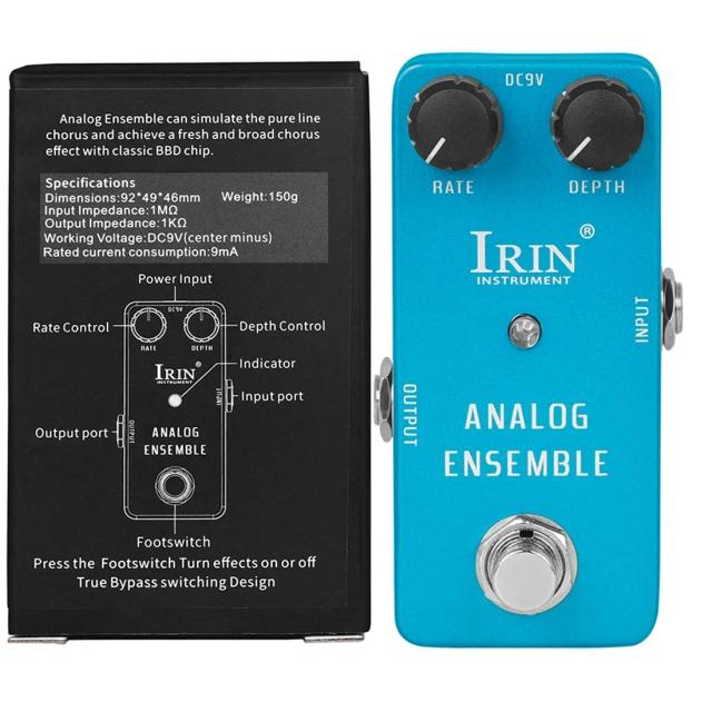 Pedal de Efeito IRIN para Guitarra Elétrica - True Bypass, Compressão Fuzz, Overdrive Distortion e Boost Bass