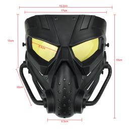 Airsoft-máscara facial tático para paintball, proteção de cabeça cheia, caça, ciclismo, cs, proteção de cabeça - Image 2