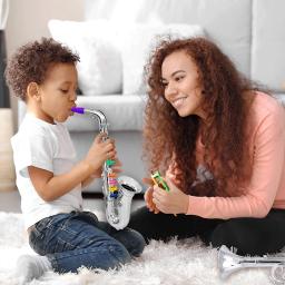 Clarinete de vento e latão para crianças, Instrumentos musicais para crianças, 8 teclas codificadas coloridas, Ensinando canções - Image 4