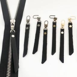 Couro genuíno Zipper Pullers para Mochila, substituição Sliders, Zíperes Cabeça, Acessórios de costura, DIY, 5 #, 1Pc - Image 1