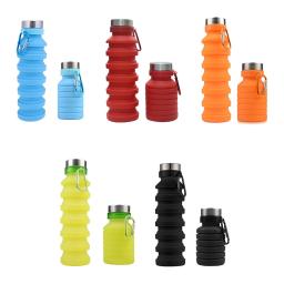 Garrafa de silicone retrátil portátil, garrafa de água dobrável, viagem ao ar livre, corrida, copo bebendo, esportes, 500ml, 550ml - Image 3