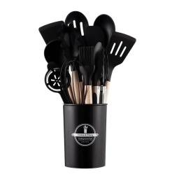 Silicone utensílio conjunto com suporte plástico, 14pcs - Image 4