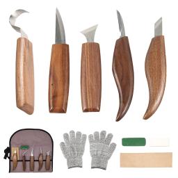 Conjunto de ferramentas de escultura manual, faca de escultura, cortador de madeira, DIY Peeling para iniciantes, 2023, 12pcs - Image 3