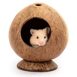 Gaiola de Hamster Pequena Resistência a Arranhões, Casa Simples do Hamster, Ninho de Animal, Cobaia, Casca de Coco, Esconderijo Pequeno - Image 4