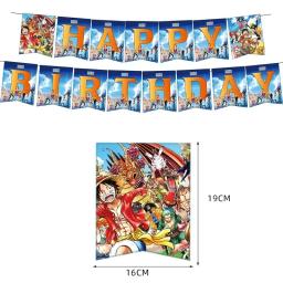Anime One Piece Party Louça, Prato Luffy, Copo, Balão, Banner, Bolo Topper, Decorações Suprimentos para Meninos, Festa de Aniversário - Image 3