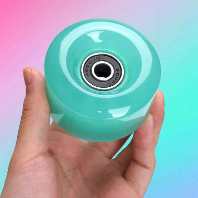 Rodas de Skate PU 58mm x 32mm 82A para Interior e Exterior - Pacote com 8 Acessórios de Patinação com Rolo de Linha Dupla