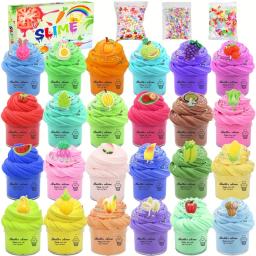 1/24 pçs kit de slime de manteiga para meninas festa favores presente de aniversário com elástico e não pegajoso, brinquedo de alívio do estresse para meninas e meninos - Image 1