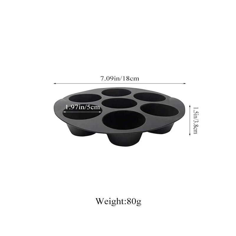 Airfryer Silicone Muffin Pan Cupcake Mold, antiaderente Mini Bolo Mold, Air Fryer Acessórios, 7 Copos, 3.5 a 5.8 L - Image 1