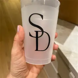 Copos flexíveis inquebráveis foscos personalizados, copos personalizados para lembrancinhas de casamento, lembranças de casamento, casamento minimalista, casamento moderno - Image 4