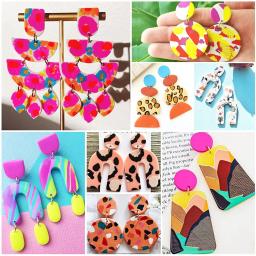 Polymer Clay Cutters Set para Fazer Jóias, Cortador de Brinco, Plástico, Formas Múltiplas, Inoxidável, DIY, Molde, Artesanato, Brinco, Acessórios - Image 2
